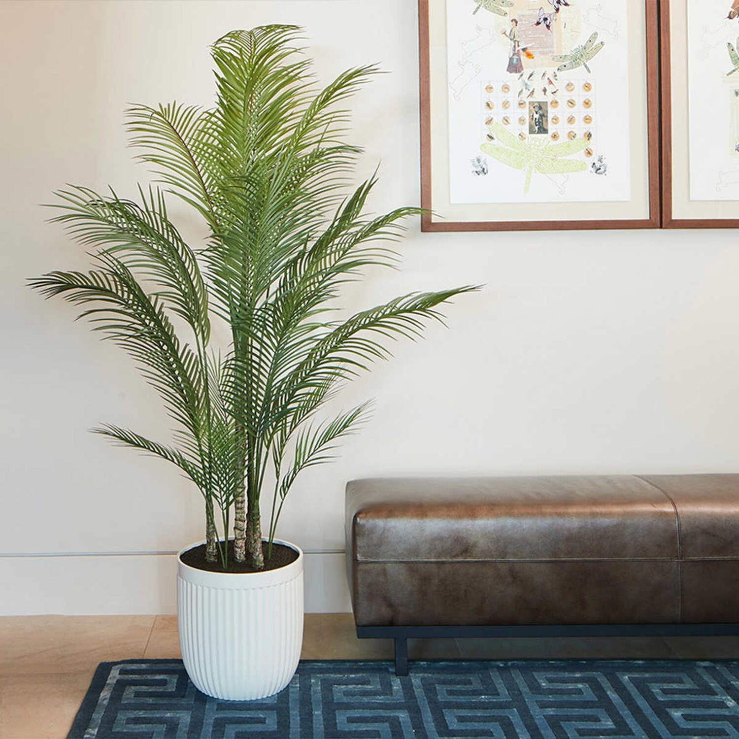 PALM TREE FAUX INDOOR PLANT FOR INDOORS ARTIFICIAL FAKE IN POT REALISTIC 6.5 FT