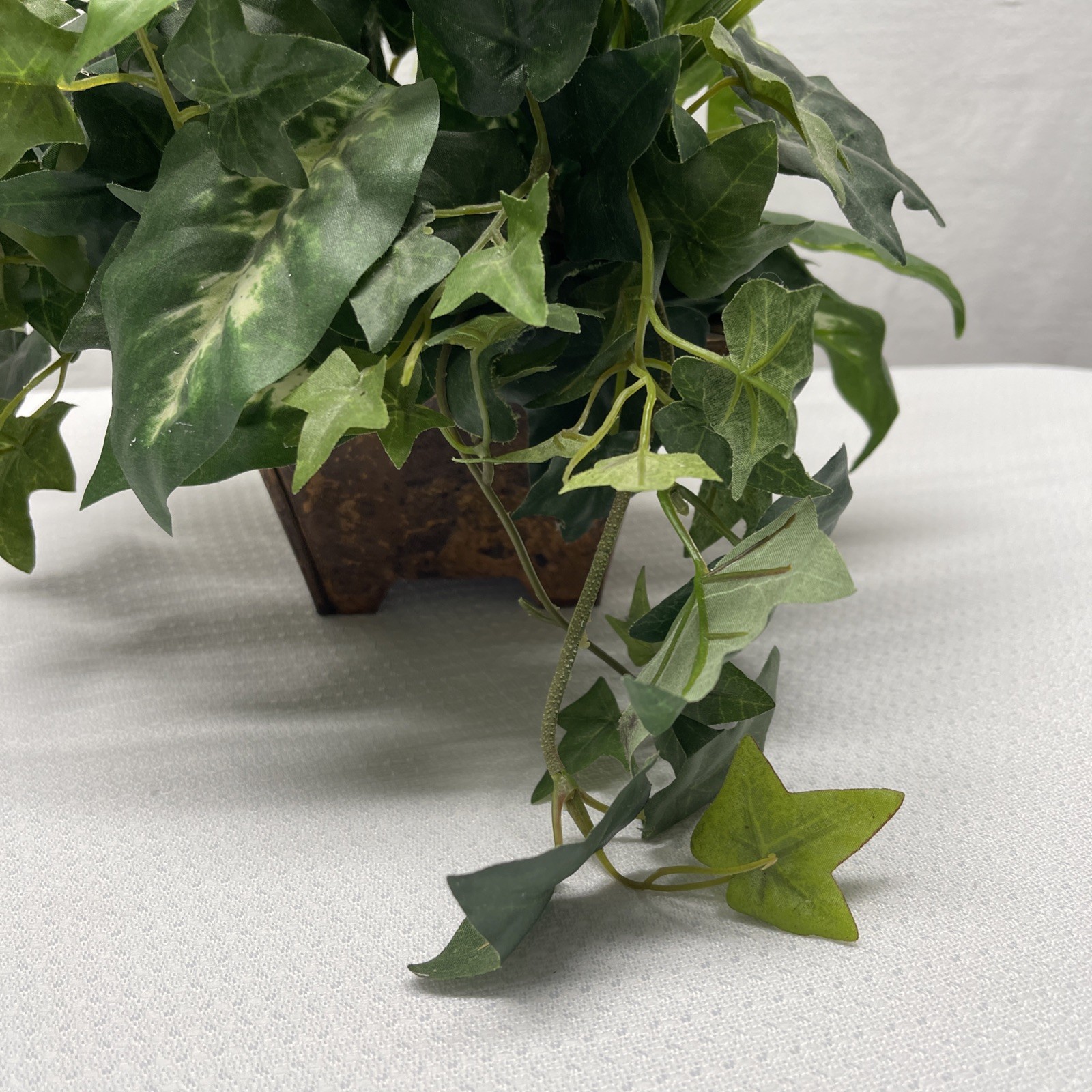 Artificial Indoor Mixed Plants Faux Copper Square Planter Pot 13″ Tall 15″ Wide