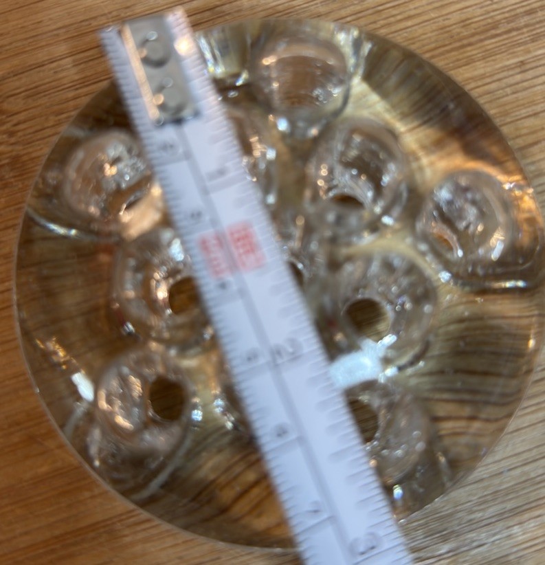 Vintage Clear Glass Flower Frog 3” Round Floral Arranger Multiple Stem Holder