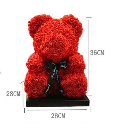15″ Artificial Rose Teddy Bear Birthday Valentine’s Day Gift for Girlfriend Wife