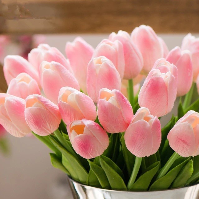 10x Multicolor Tulips Artificial Flowers Fake Tulips Bulk Home Wedding Decoratio