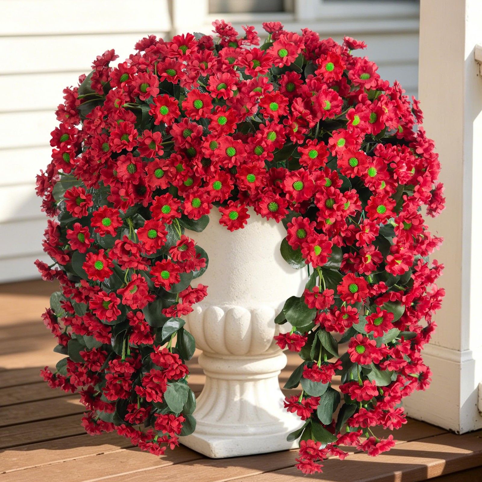 INXUGAO Artificial Fake Hanging Flowers Plants for Outdoor Summer Decoration,…