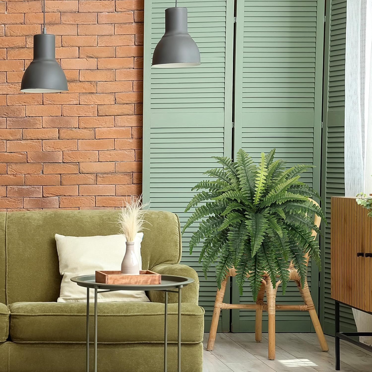 Zero Maintenance 35-Inch Fake Ferns – Pet Friendly & Eco-Friendly Set of 2