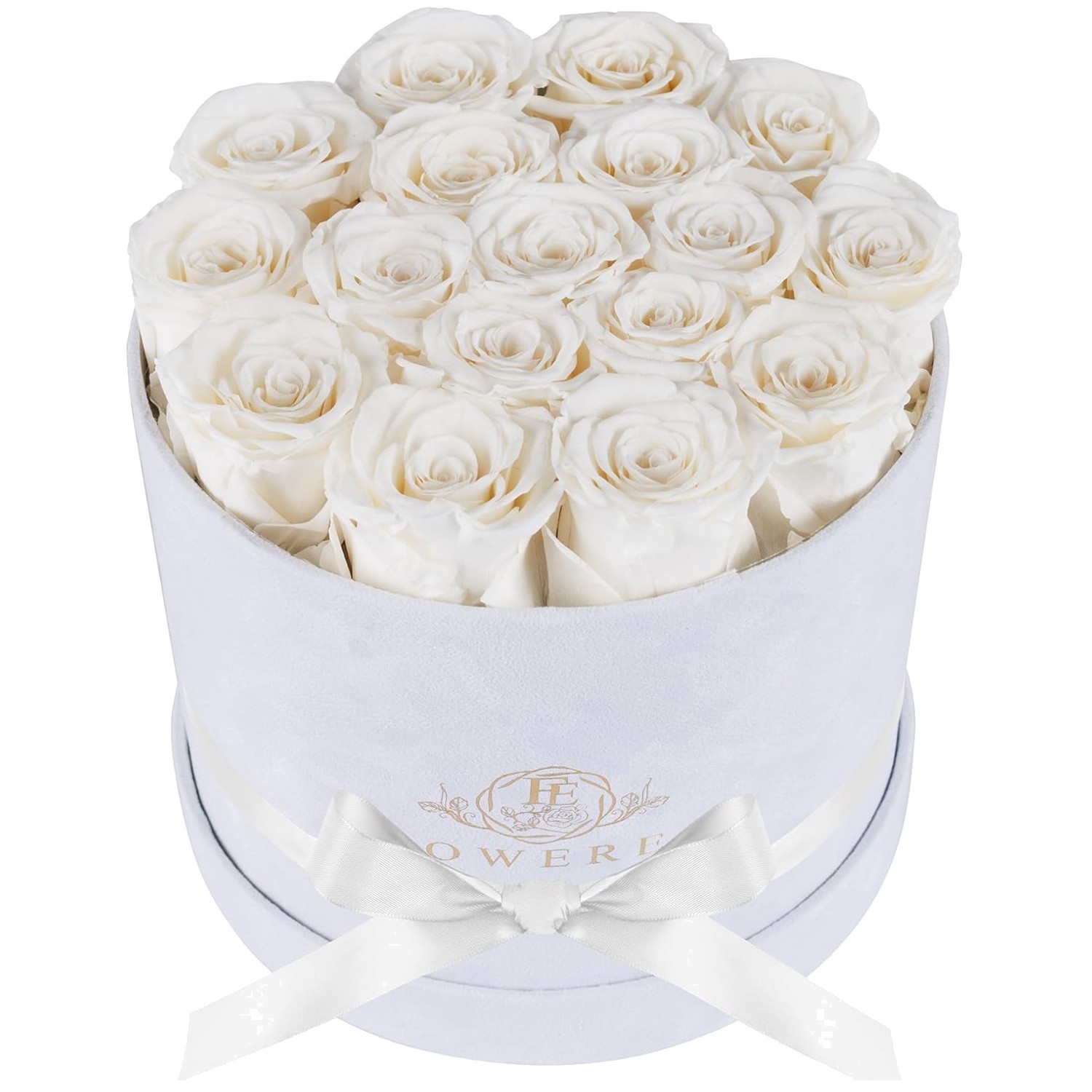 Luxury Suede Box with 17 Preserved Roses