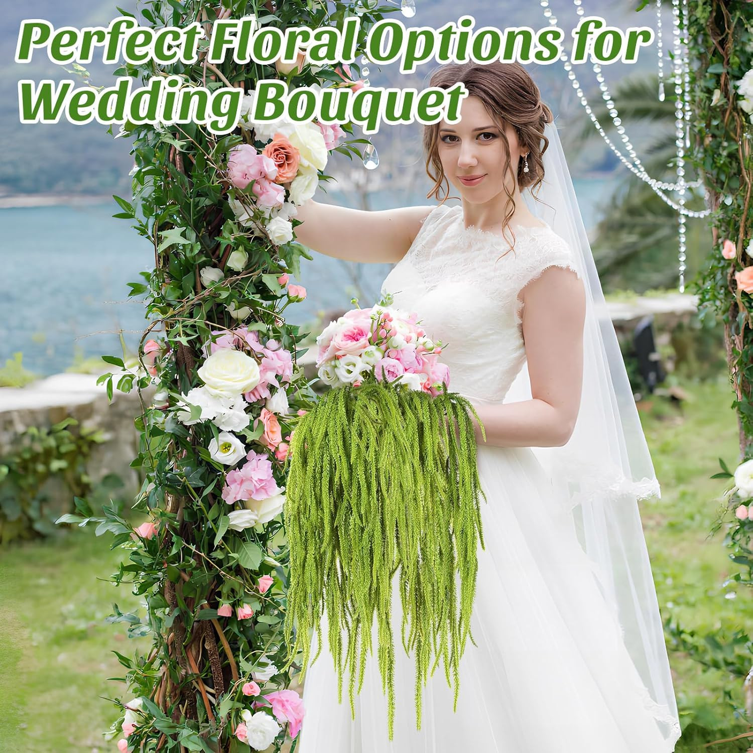 24 Pcs Faux Amaranthus Hanging Plants for Wedding & Home Decor – 24 Inch Green