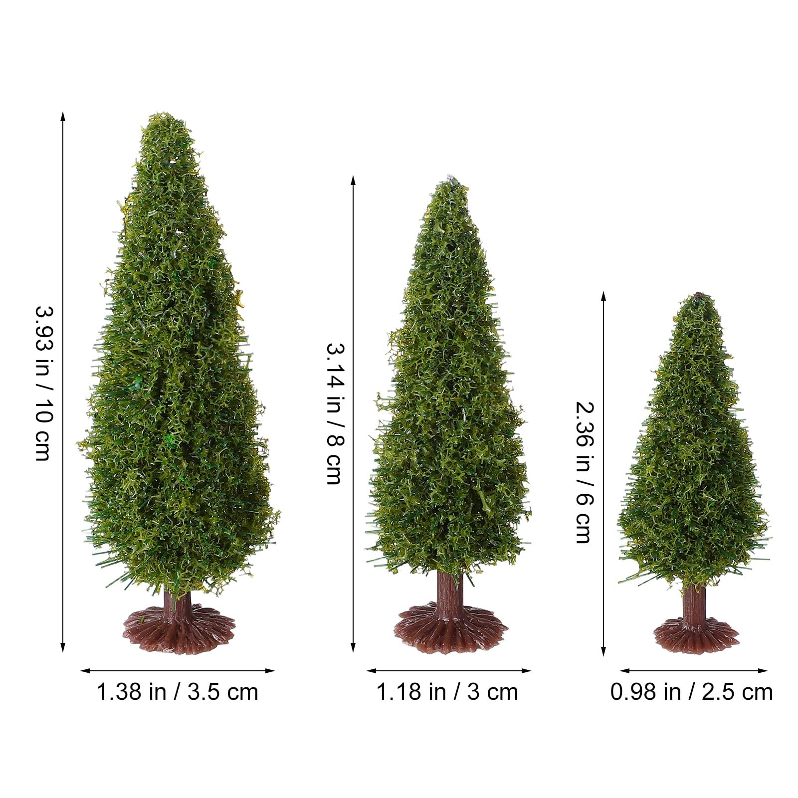 Miniature Diorama Trees: 15pcs Green Scenery Landscape Model Cedar Trees Trai…