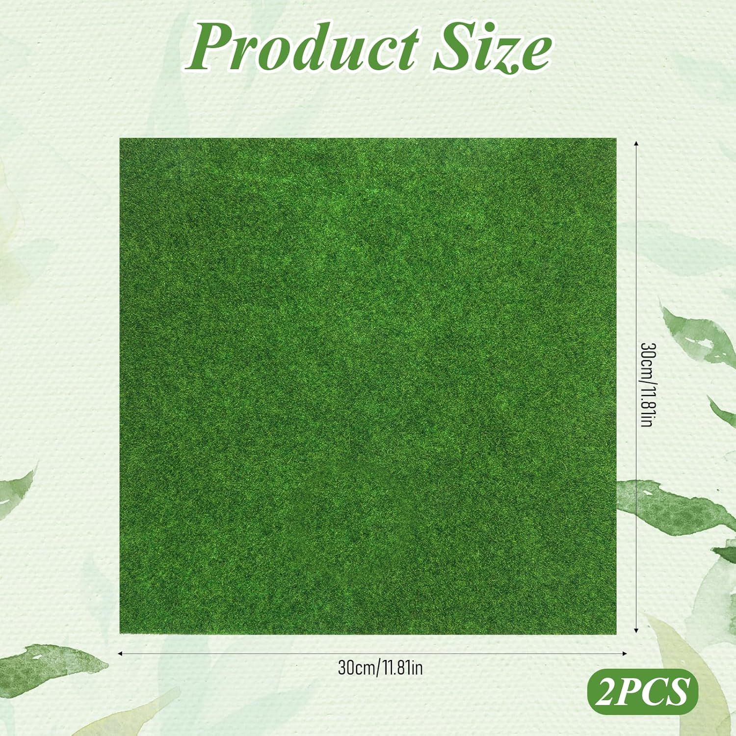 2 Pcs 12X12 Inches Fake Grass for Crafts Artificial Grass Mat Grasses Squares Pl