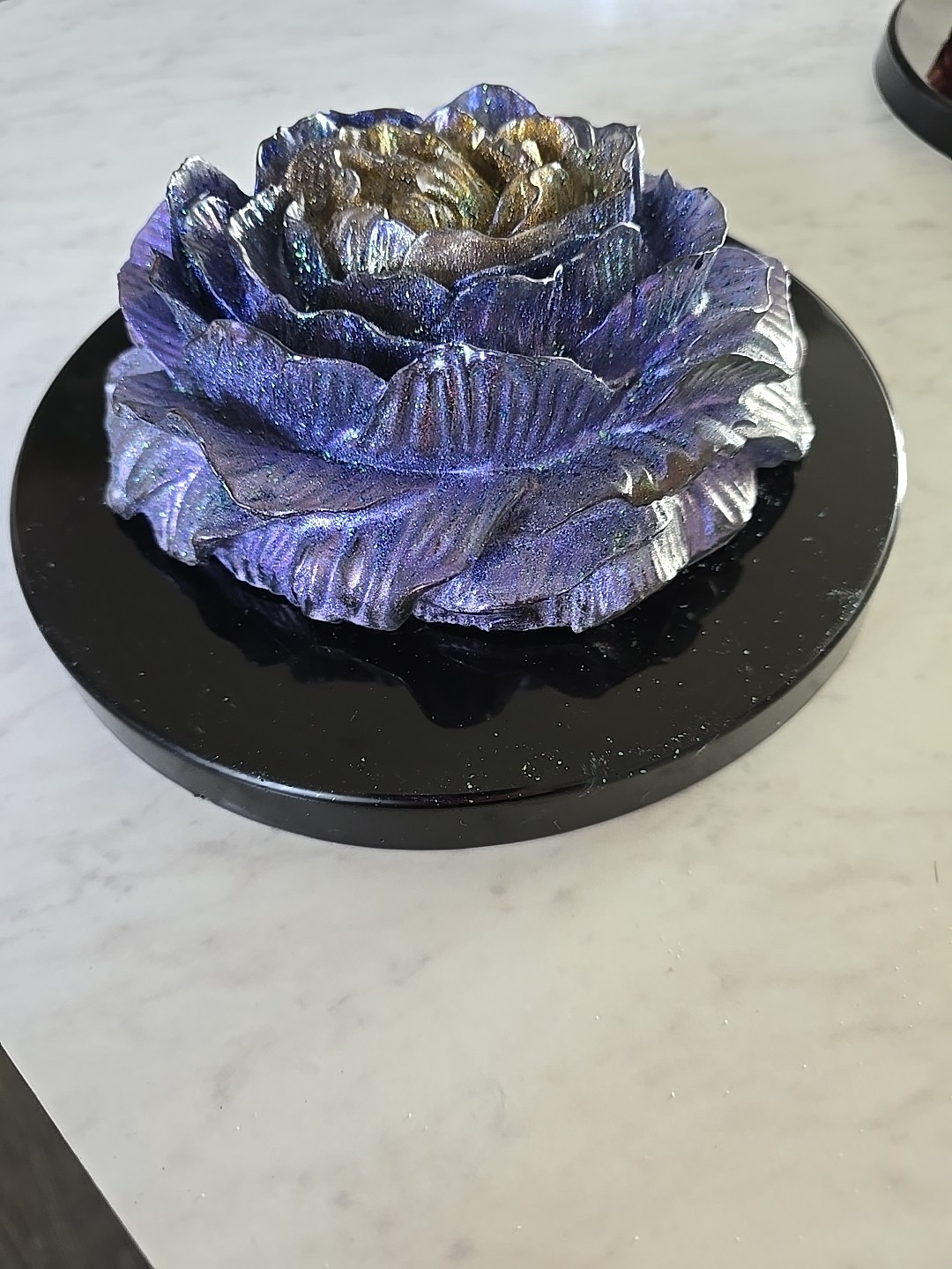 Handmade Resin Flower Purple Gold Blue Decoration Gift. 600