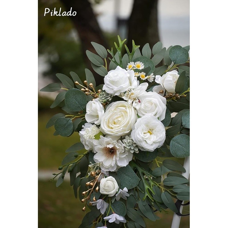Artificial Flower Wedding Arch Decor Silk Foam Floral Swag Set W/ Clips Ties New