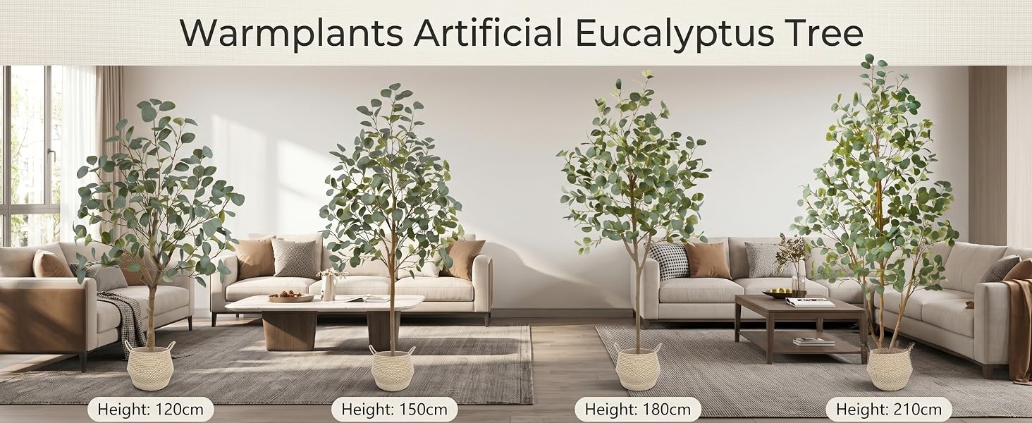 Artificial Eucalyptus Tree, 5ft Tall Mordern Fake Eucalyptus Plant with Basket,