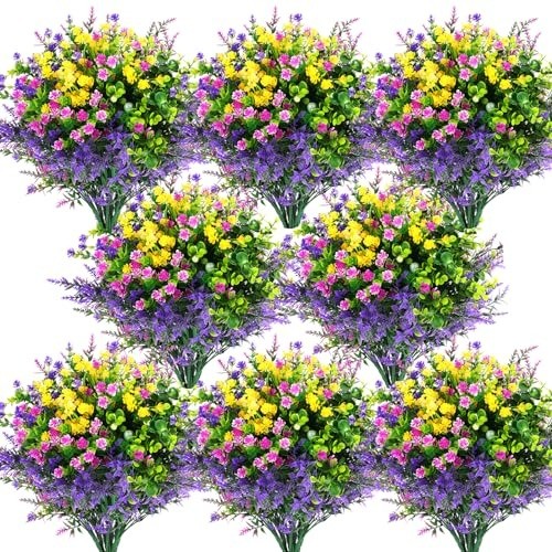 Versatile 12 Pcs Artificial Plants – Weather Resistant Decor for Home & Weddings