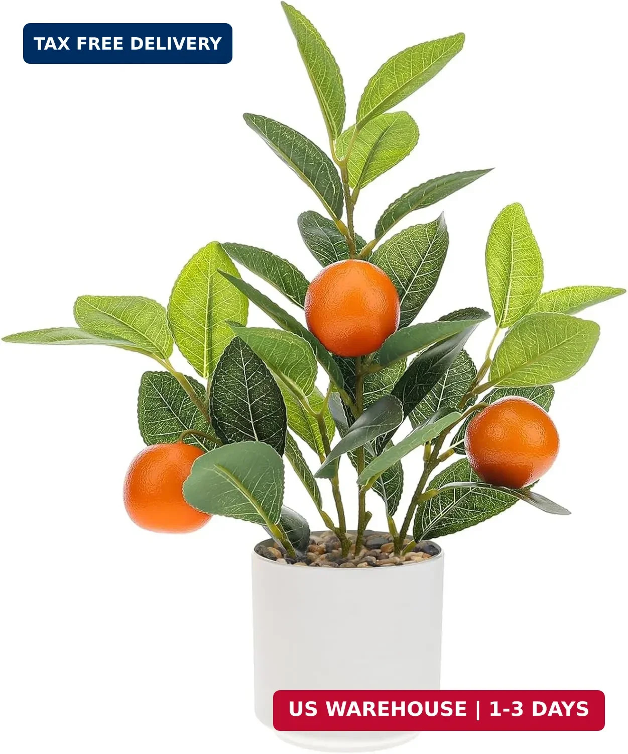 Woration 14.5″ Artificial Orange Plant Potted Home Office Decor Indoor | Small f