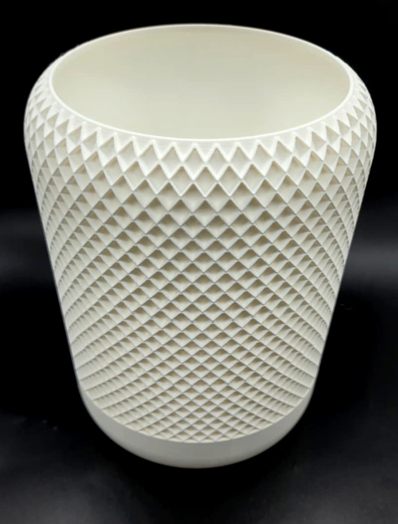 Premium 3D Printed Apple HomePod Style Planter | Modern Geometric Diamond Patter
