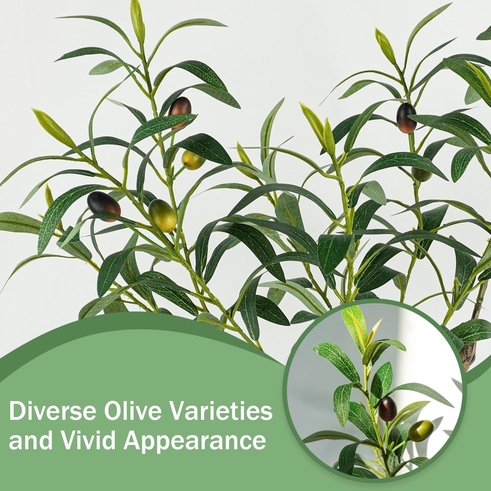 2FT Fake Olive Plant Artificial Small Tree Indoor Faux Potted Tabletop Decor