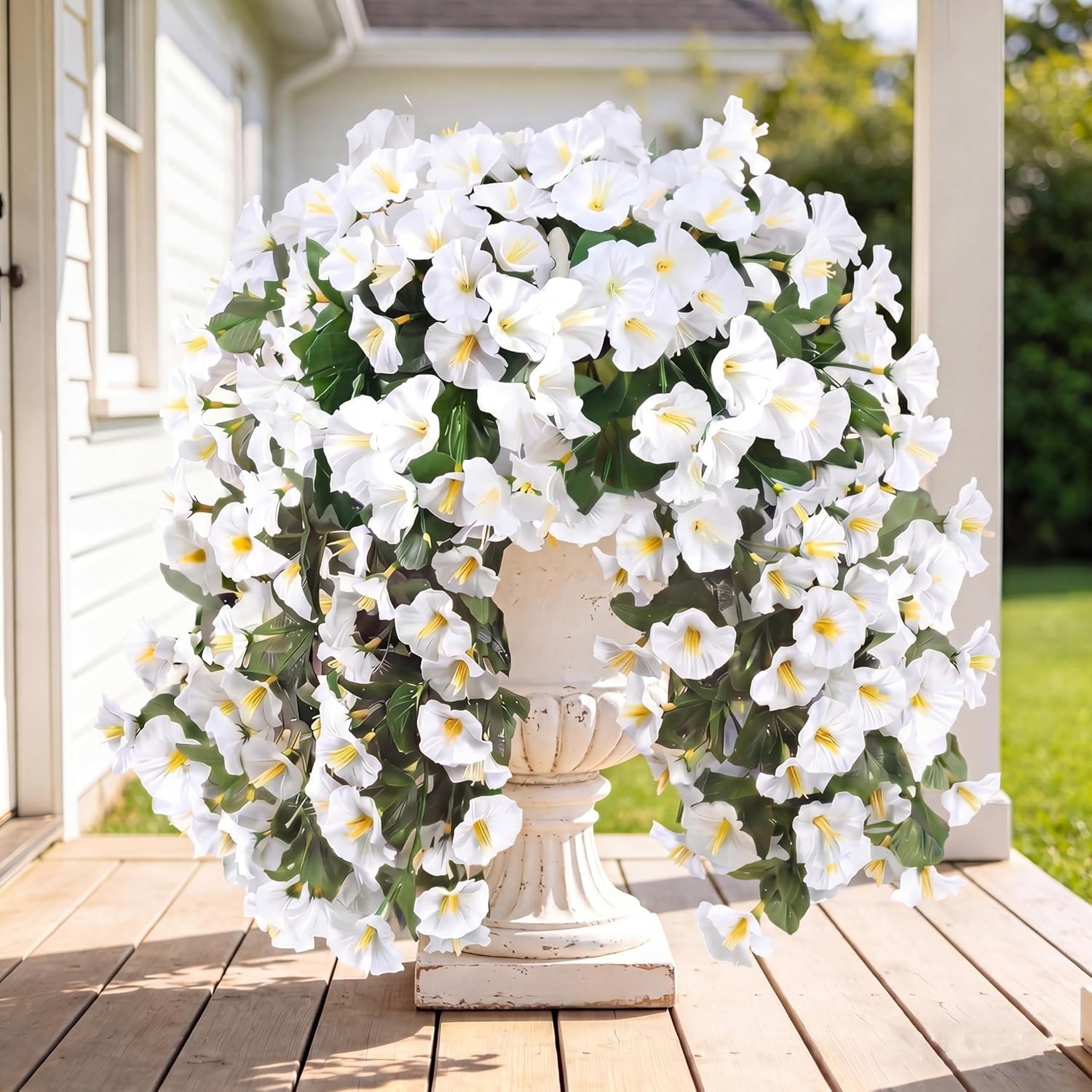 Charming UV Protected Faux Flowers – 2PCS Morning Glory Vines for Versatile Use