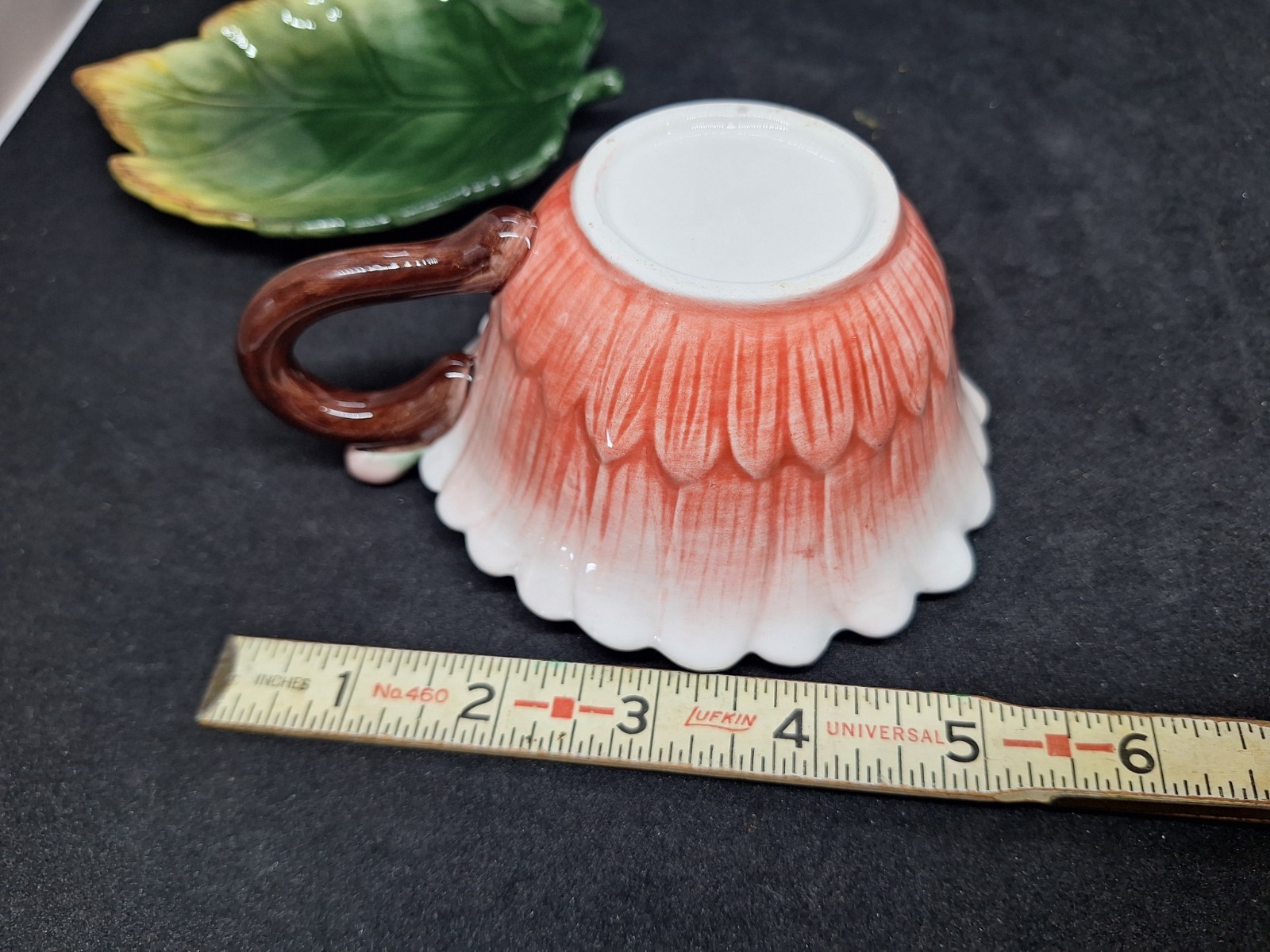 CornerRuby Garden Collection Pink Daisy Flower Teacup Leaf Saucer Set Ceramic