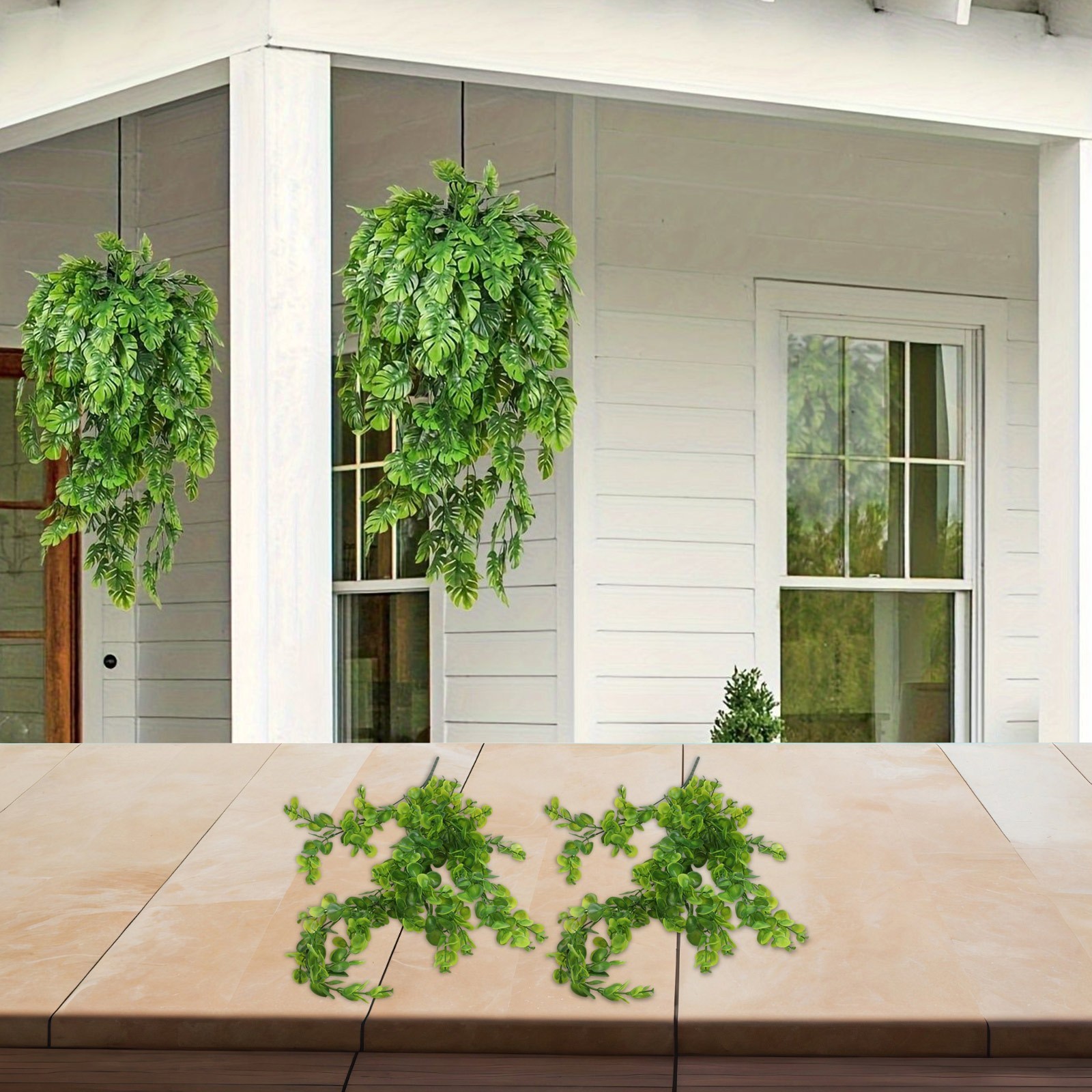 Artificial Eucalyptus Leaves Rattan Plants Set for Floral Arrangements