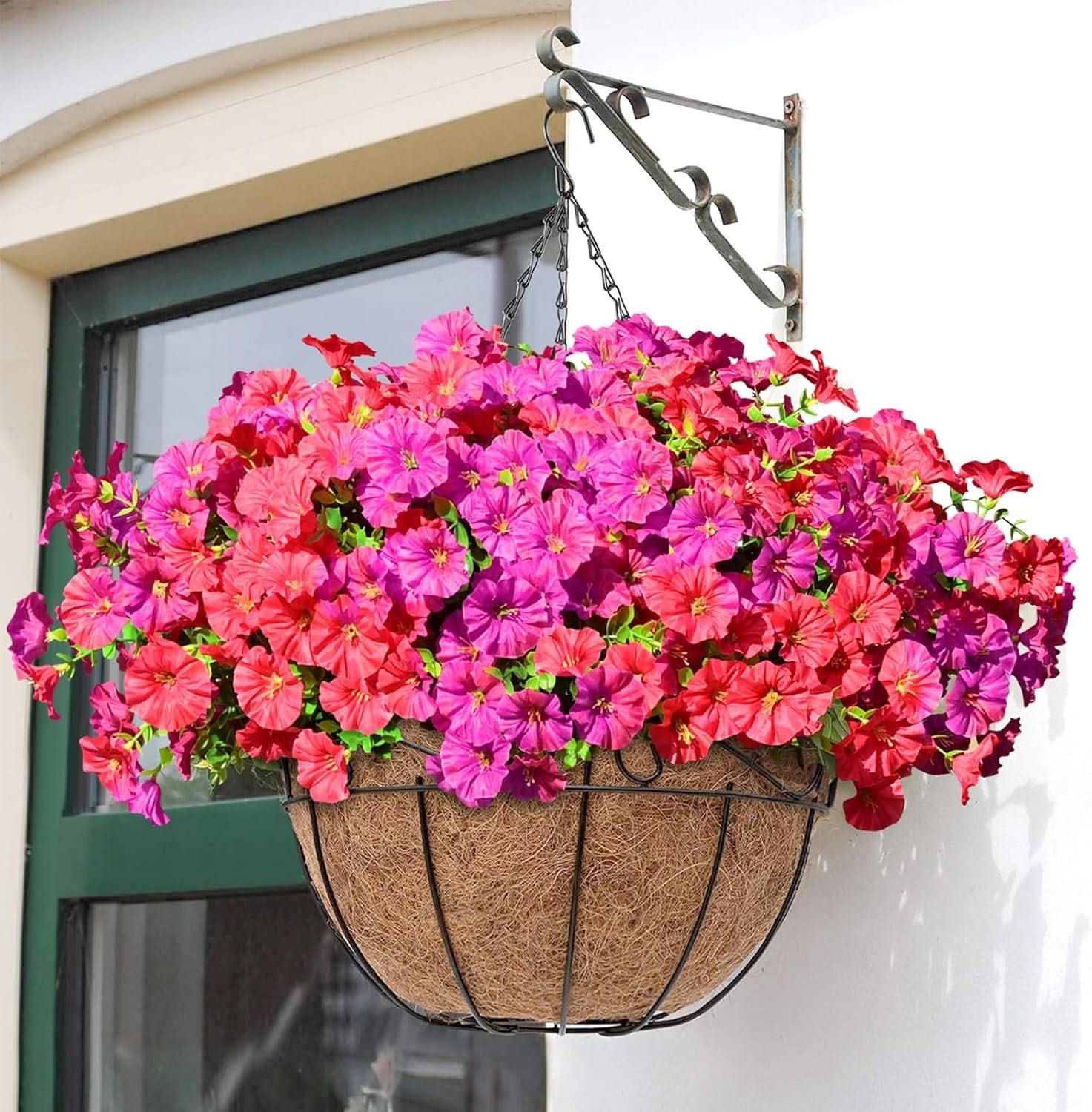 14 Bundles Artificial Flowers for Outdoors, UV Resistant Artificial Outdoor