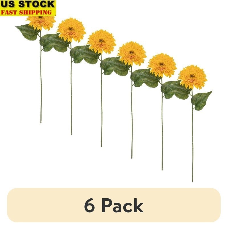 Artificial Teddy Bear Sunflower Long Stem Indoor Decor Floral Arrangement Craft