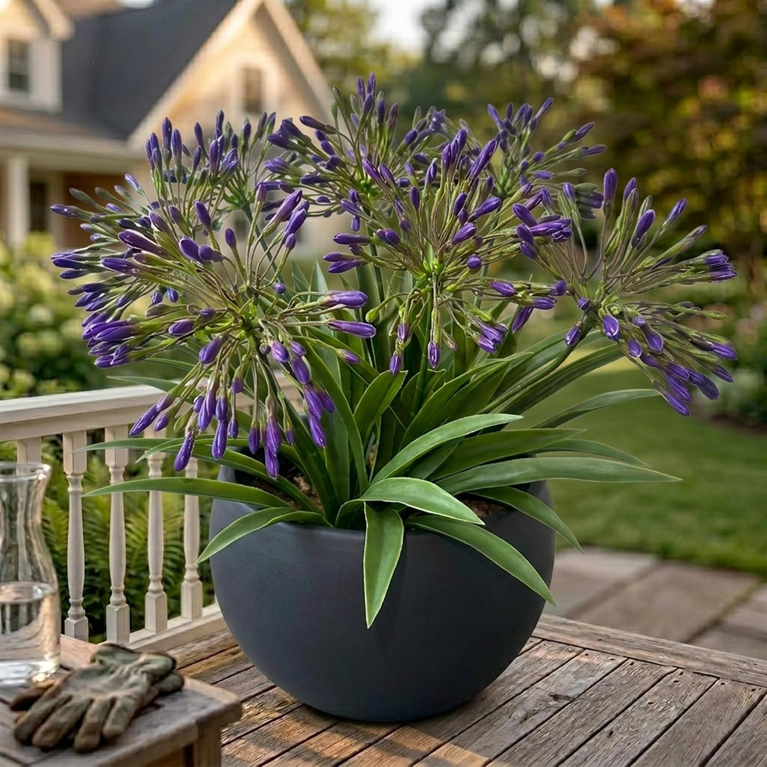Realistic Artificial Agapanthus Flowers for Outdoor Decor – Purple Red White
