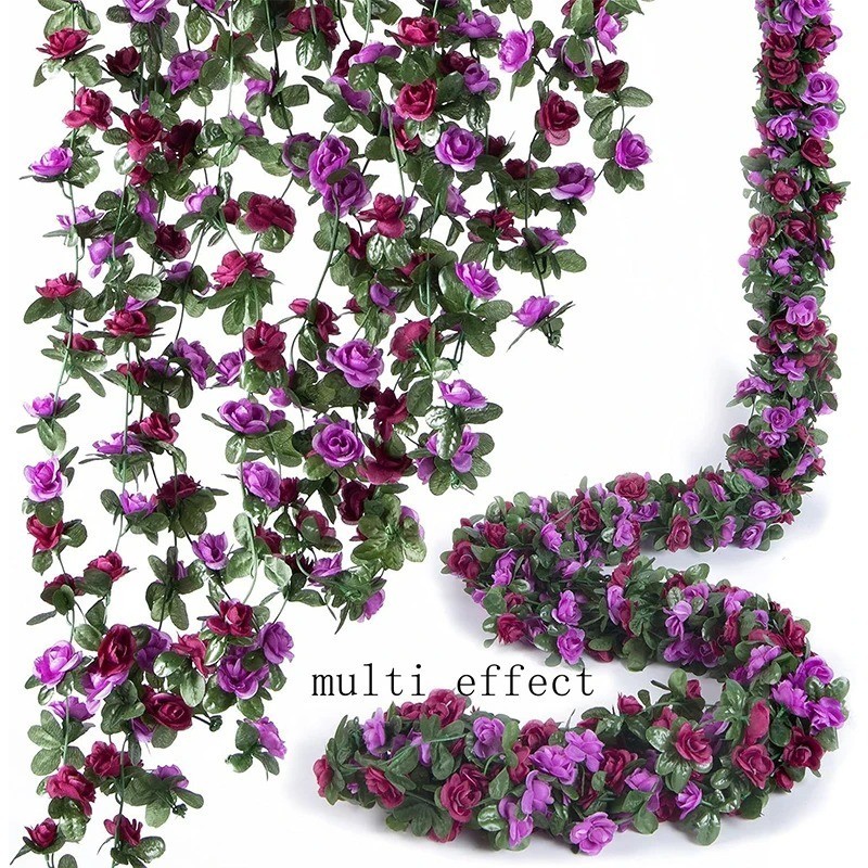Artificial Rose Flower Vine Wall Hanging Wedding Garden Arch DIY Decor