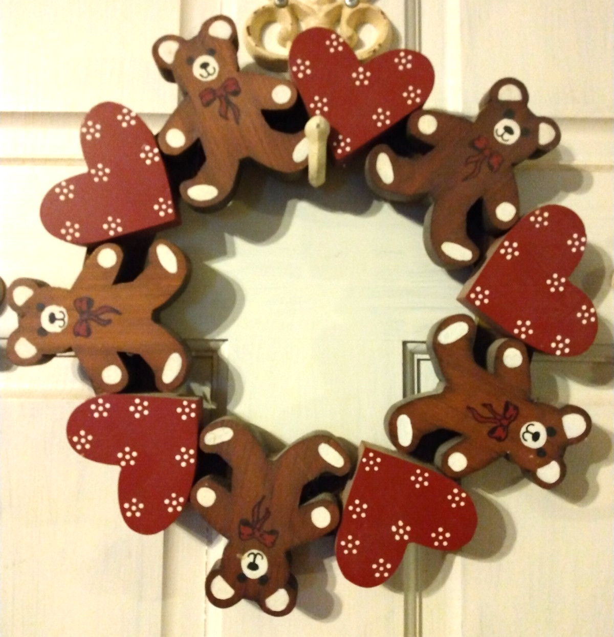 Wreath Wooden Bear Heart Crafts