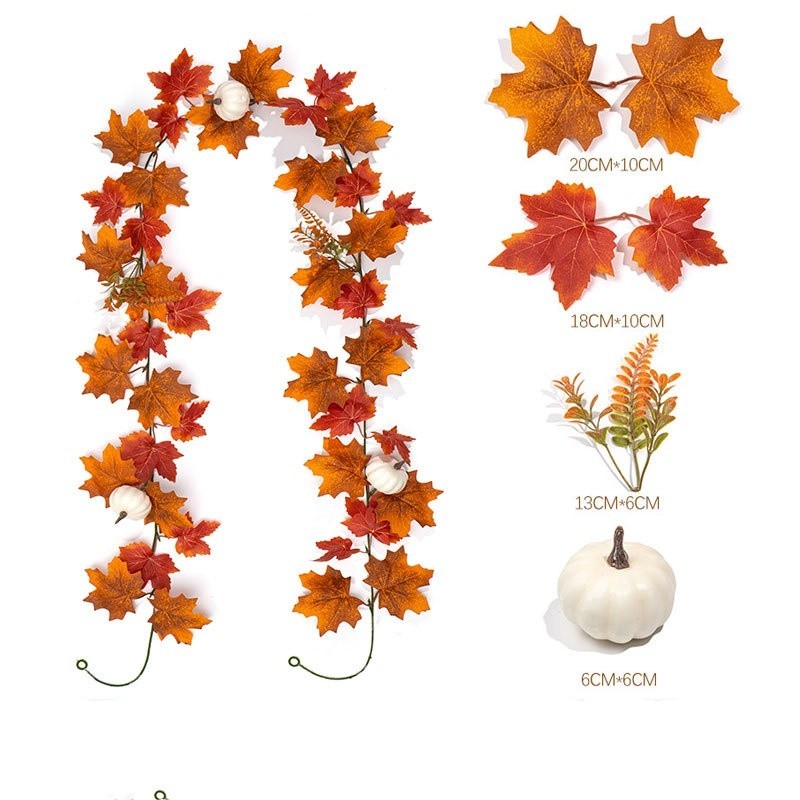 Silk Fabric Maple Leaf Vine Garland for Long-Lasting Autumn Seasonal Decor