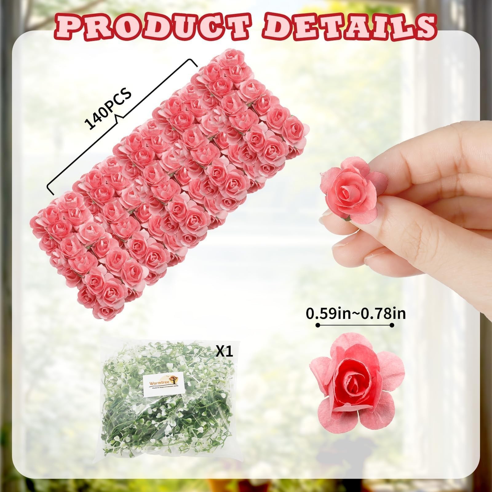Miniature Artificial Rose Vines – Cute Flower Decor for DIY Fairy Garden, Model