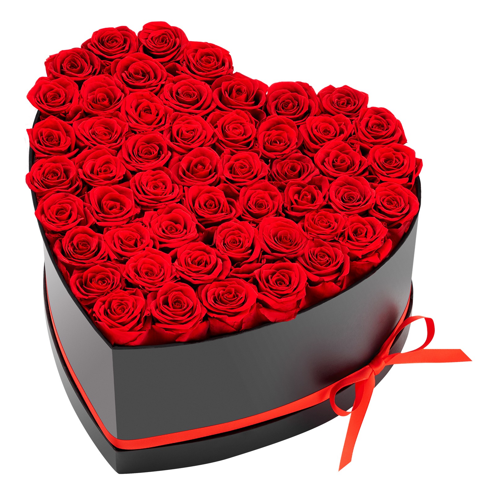 Uimoso Heart-Shaped Box with 50 Preserved Roses – Eternal Red Bouquet