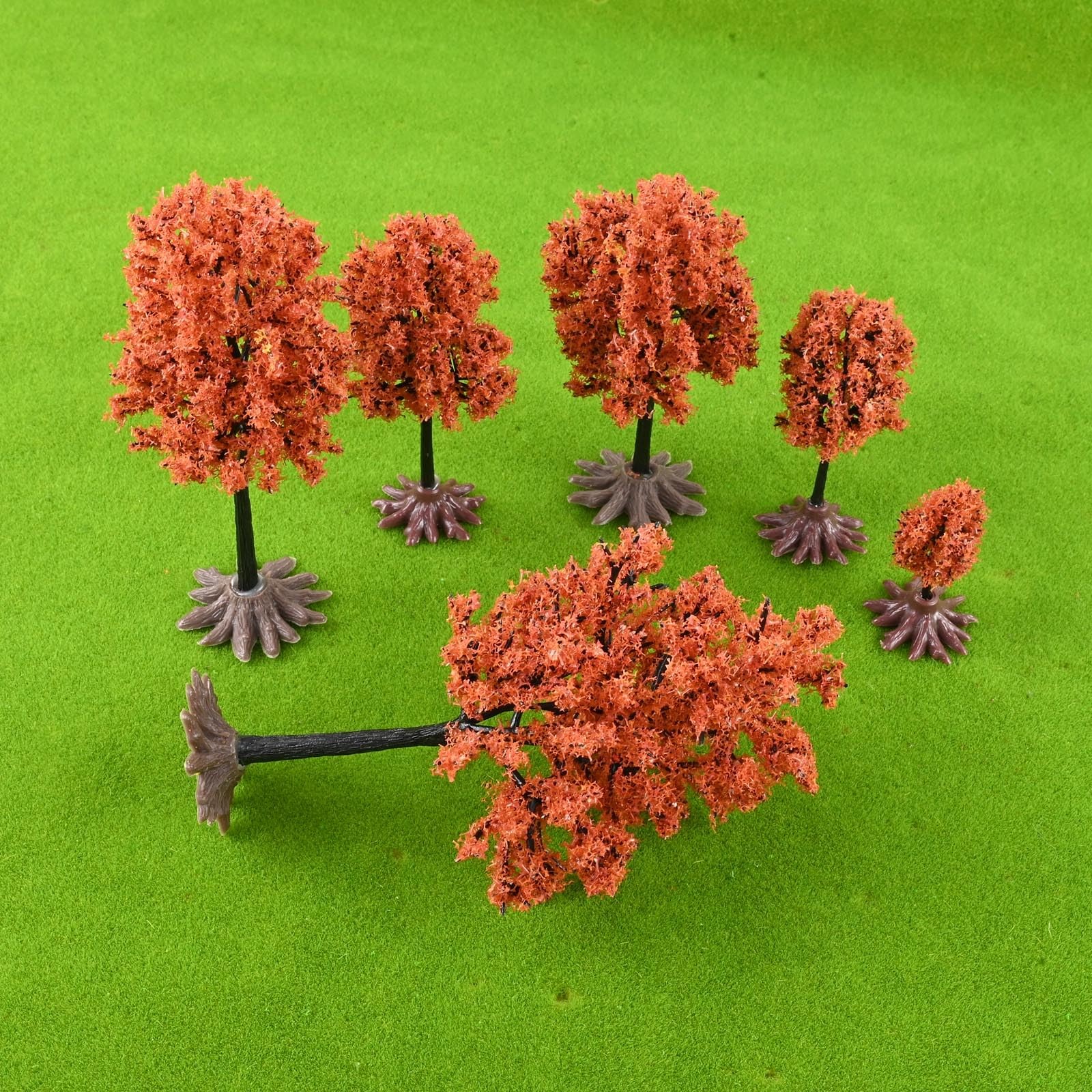 16 Pcs Miniature Model Trees with Base Fake Artificial Trees Scenery Railroad…