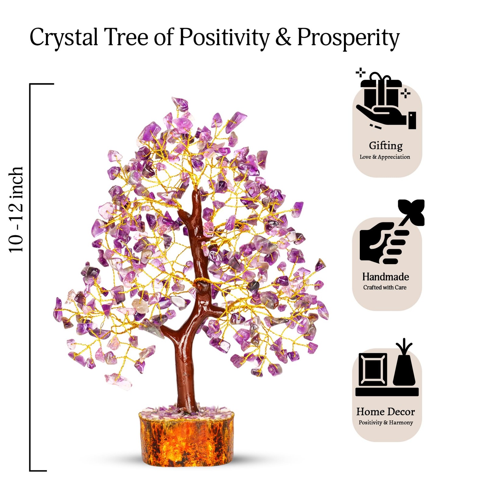 Amethyst Tree – Crystal Tree – Feng Shui Crystals Decor – Purple Decor – Spir…