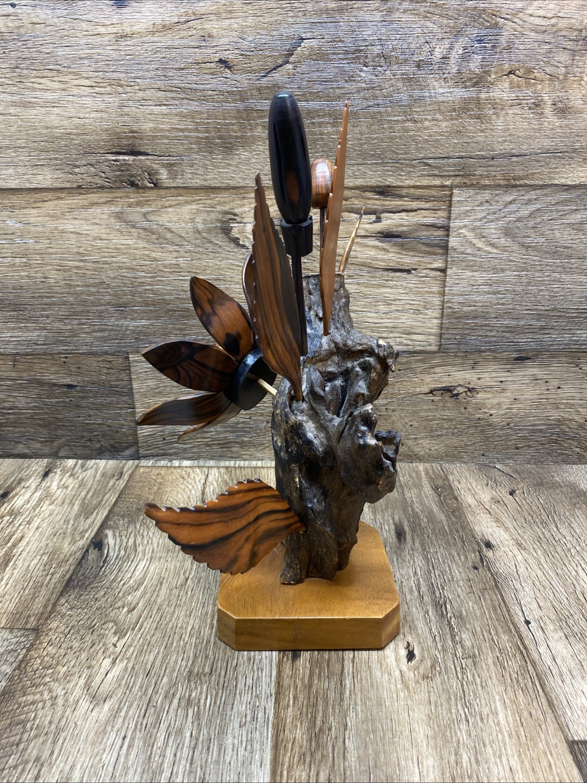 Wood Flower Arrangements Carved Hardwood Decor