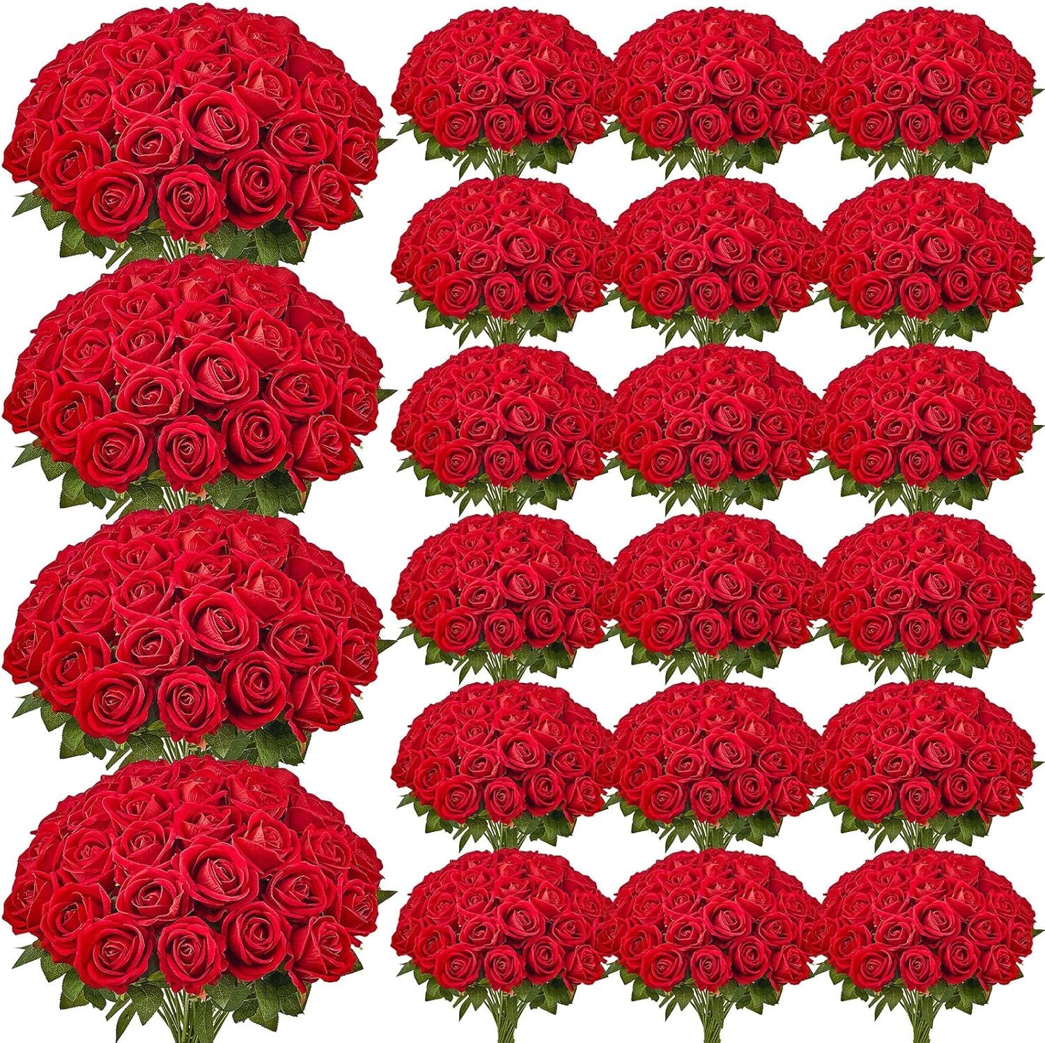 500 Pcs Red Foam Roses – Realistic Fake Flowers for Weddings & Decor3