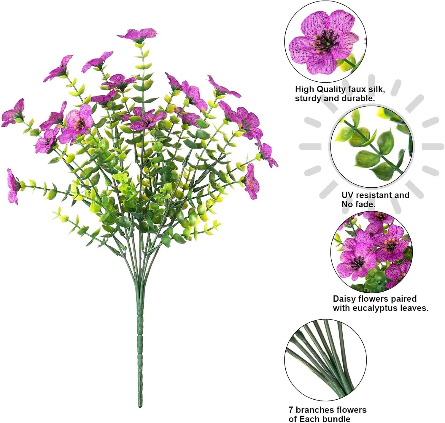 Realistic Mixed Flower & Fern Outdoor Plants – 14 Bundles for Porch & Garden