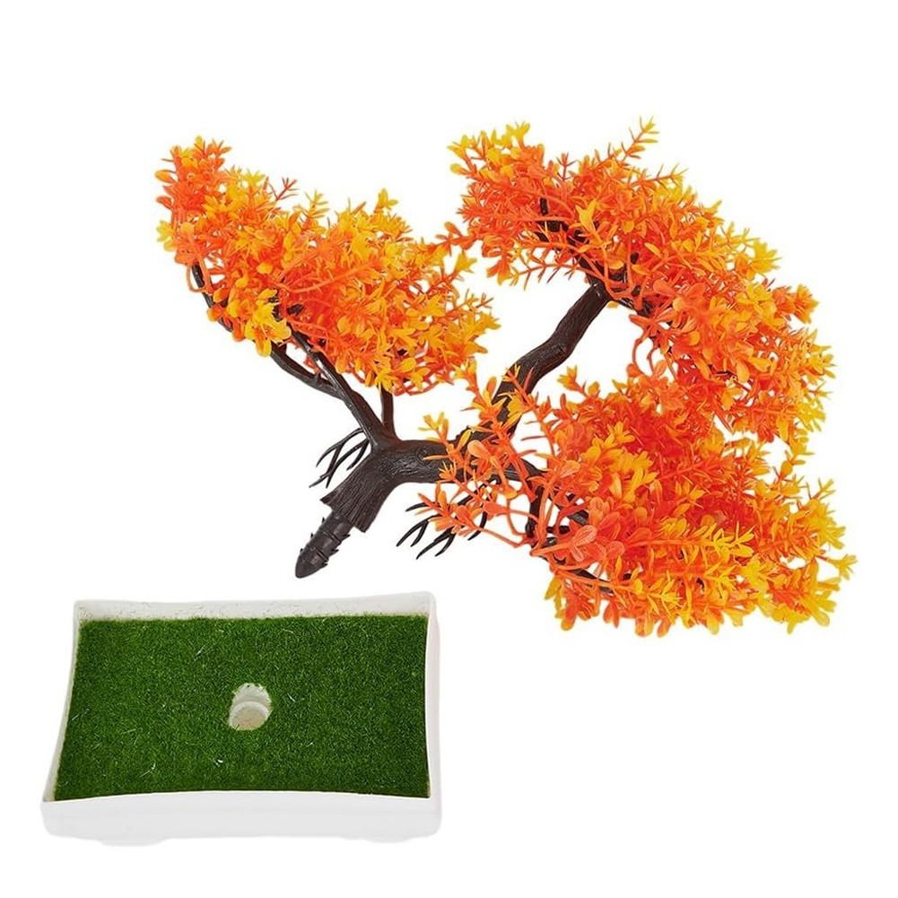 Plastic Artificial Bonsai Pine Plant for Office Living Room Decor 25x25x11cm