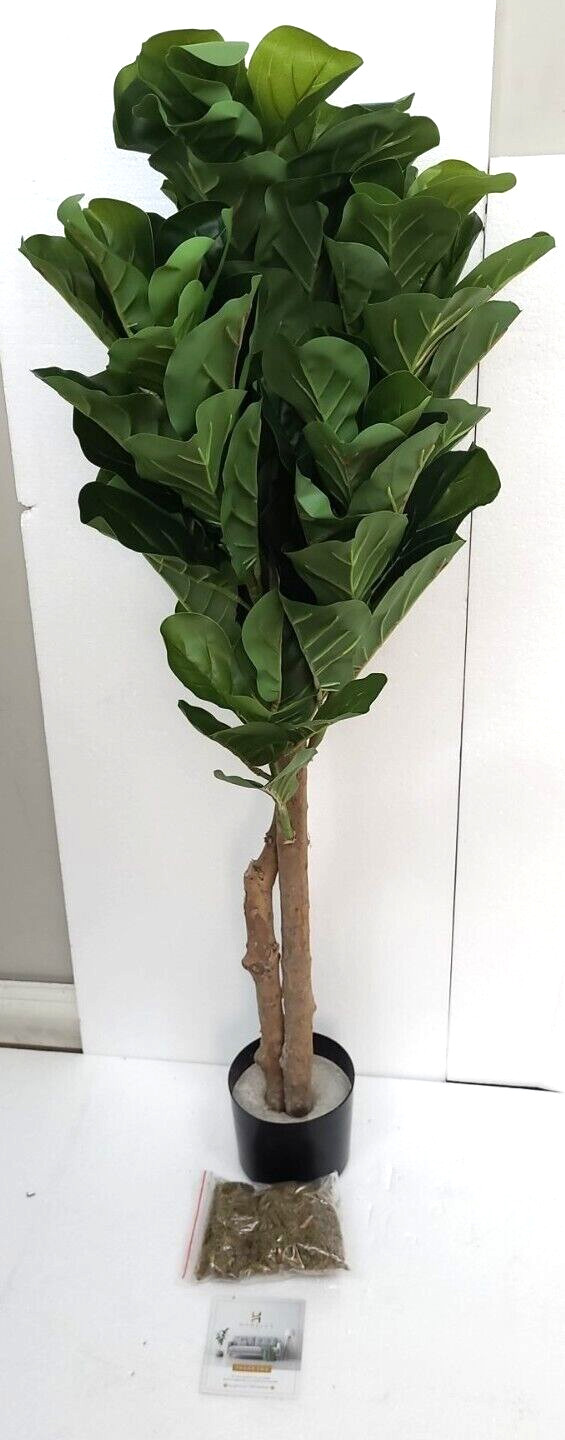 4Ft Fiddle Leaf Fig Tree Artificial Greenery Plant Home Office Decoration