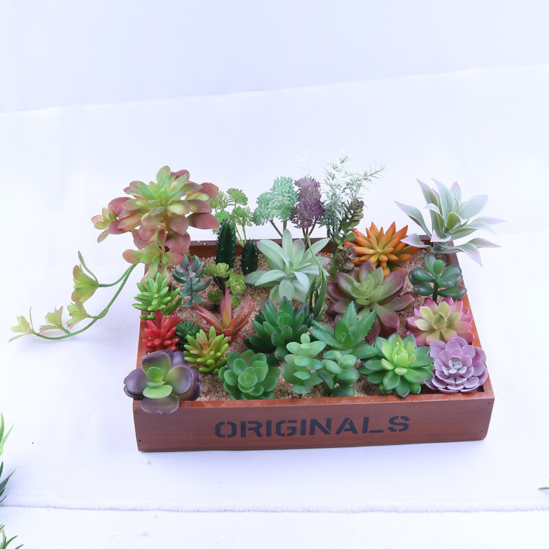18 pcs PK Artificial Color Succulent Plants Unpotted Fake Lotus Plant Home Decor
