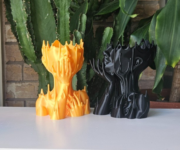Melted Woman Head Planter 3D Printed Face Pot for Indoor Plants Mini Planter