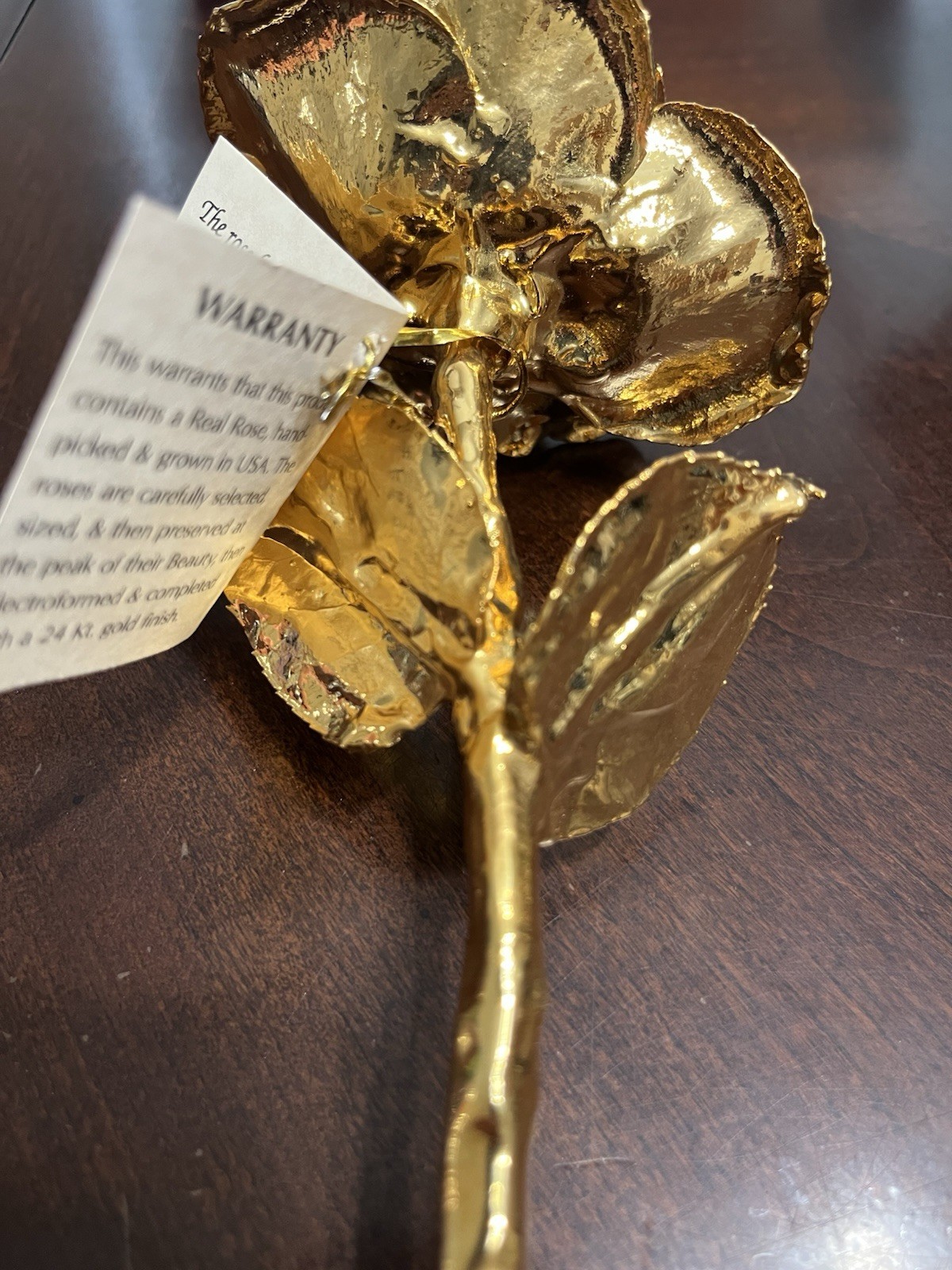 24k Gold-Dipped Real American Rose 11”