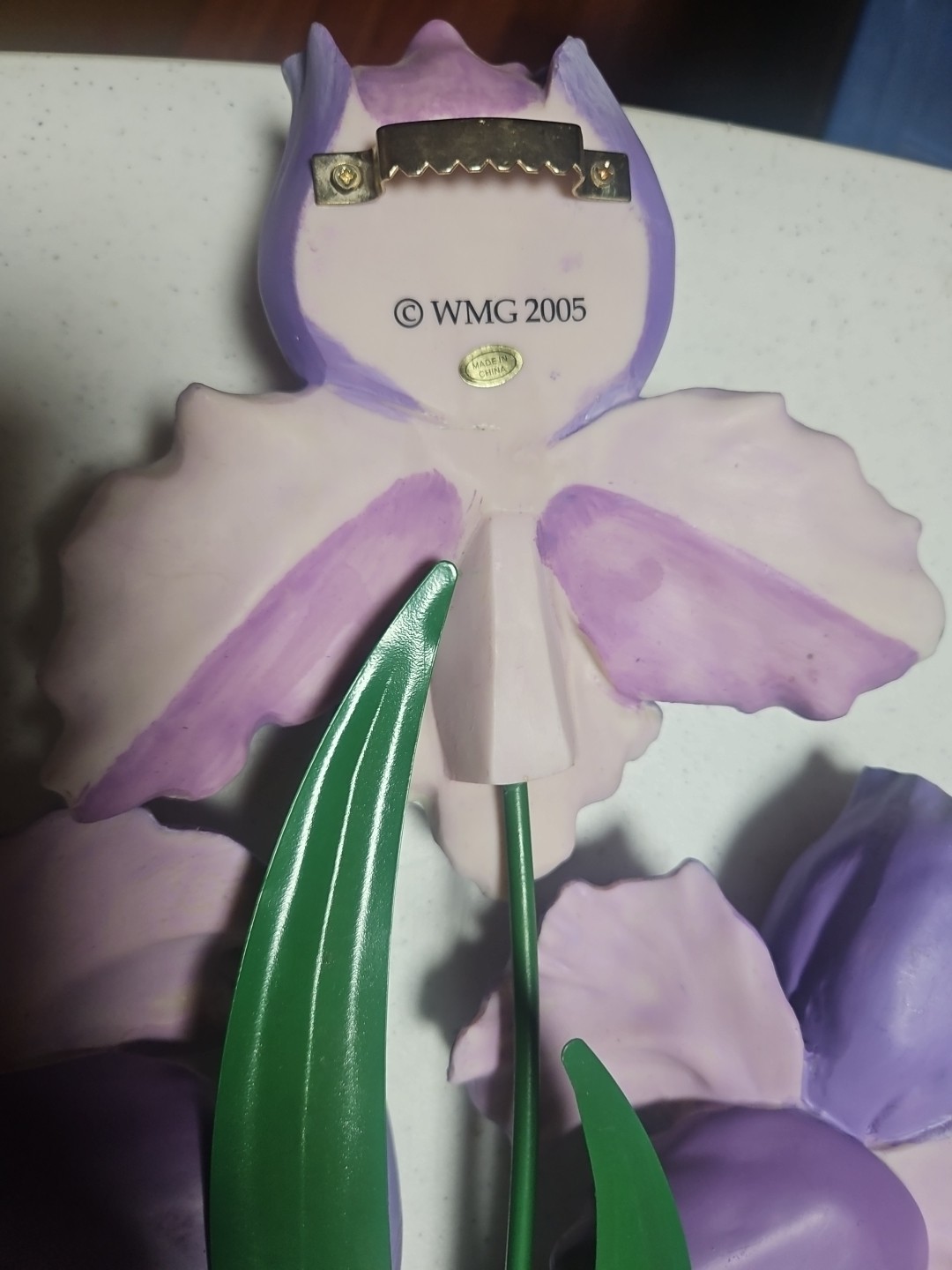 Purple Iris, 29″L× 13″W, WMG , Wall Decor, Ceramic/Resin Flowers & Metal Stem