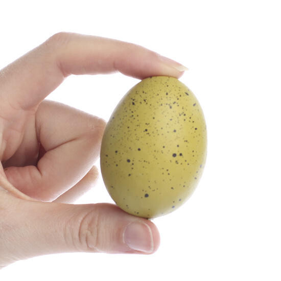Package of 36 Faux Spring Green and Yellow Speckled Eggs