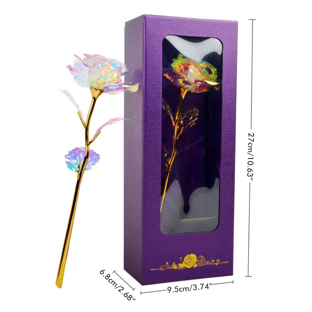 New Gold Foil Roses Purple Window Gift Box Mother’S Day Gift Colored Gold – Gift