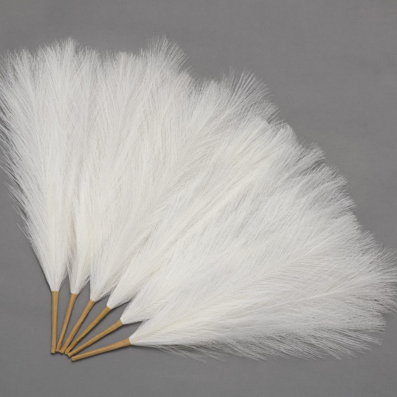White Pampas Grass Decor, 17.7 Inch 6pcs Boho Decor, Faux Pampas Grass Living…