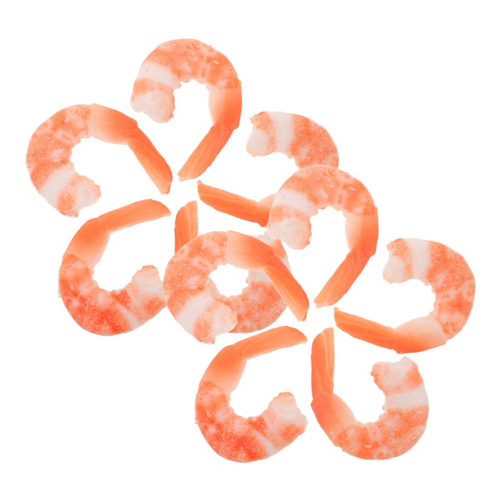 10 Pcs Plastic Cooked Shrimp Model Realistic Food Toy Decoration For Party