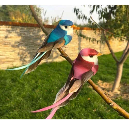 LWINGFLYER on Artificial Simulation Foam Birds Feather Long Tail 6pcs Clip