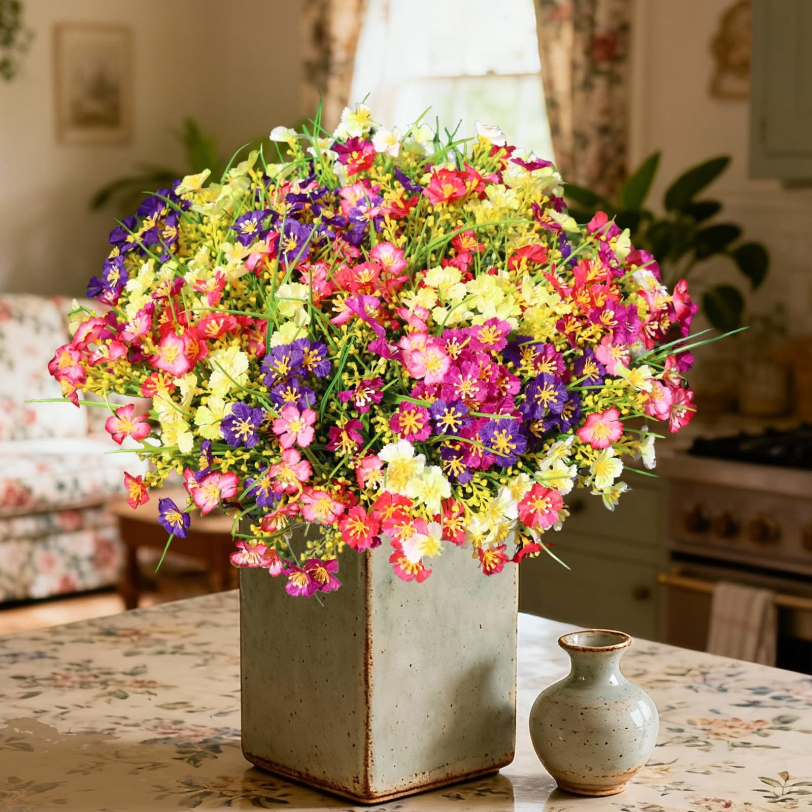 Artificial Flowers for Outdoors,12 PCS Silk Flowers UV Resistant Fake Flowers…
