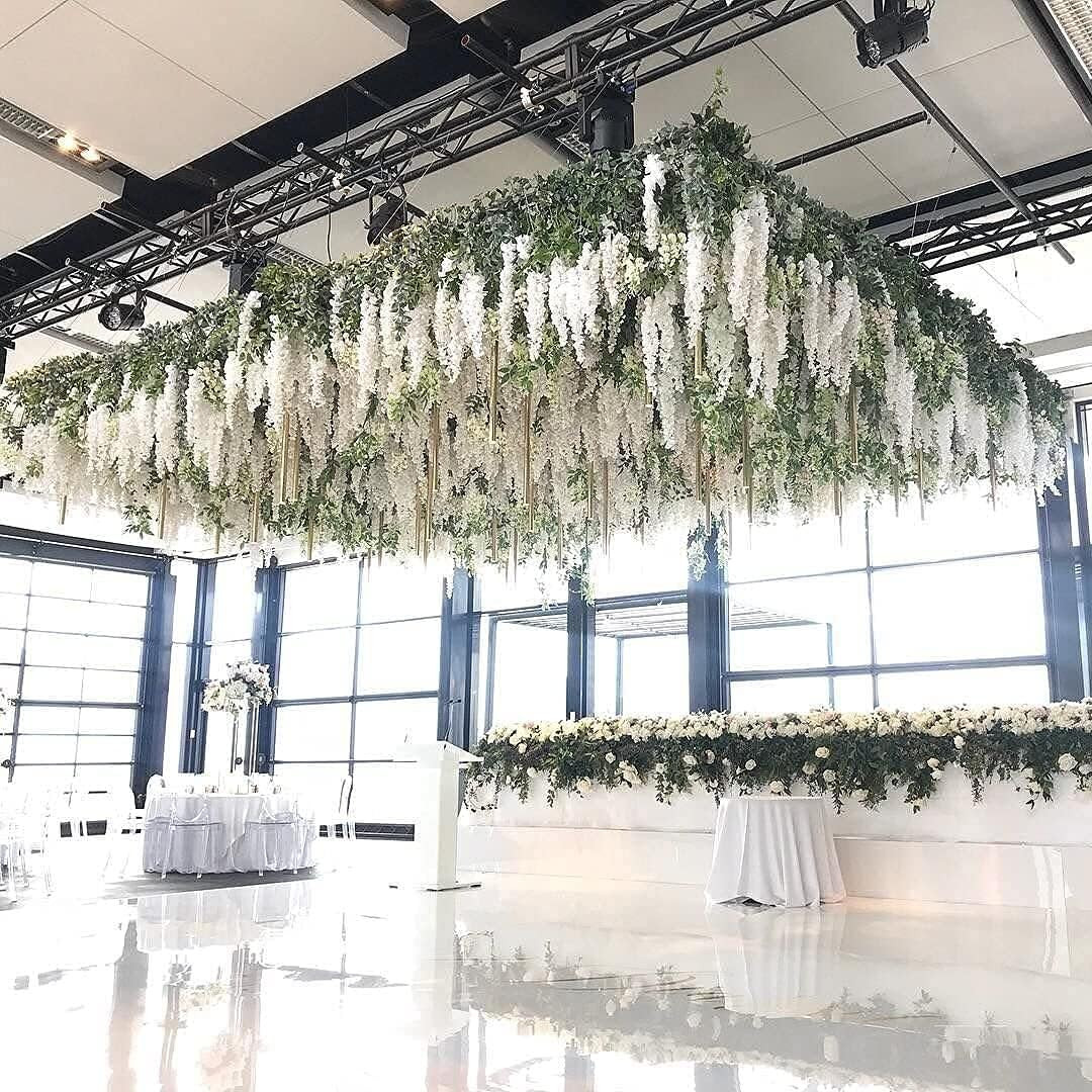 48 Pack White Wisteria Vine Garland – 172.8 Feet Silk Flowers for Decor