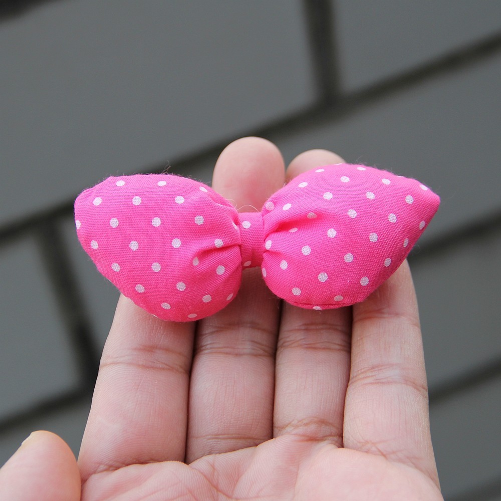7.5cm The Exquisite Princess Rose Polka Dot Cotton Bow Tie Headband