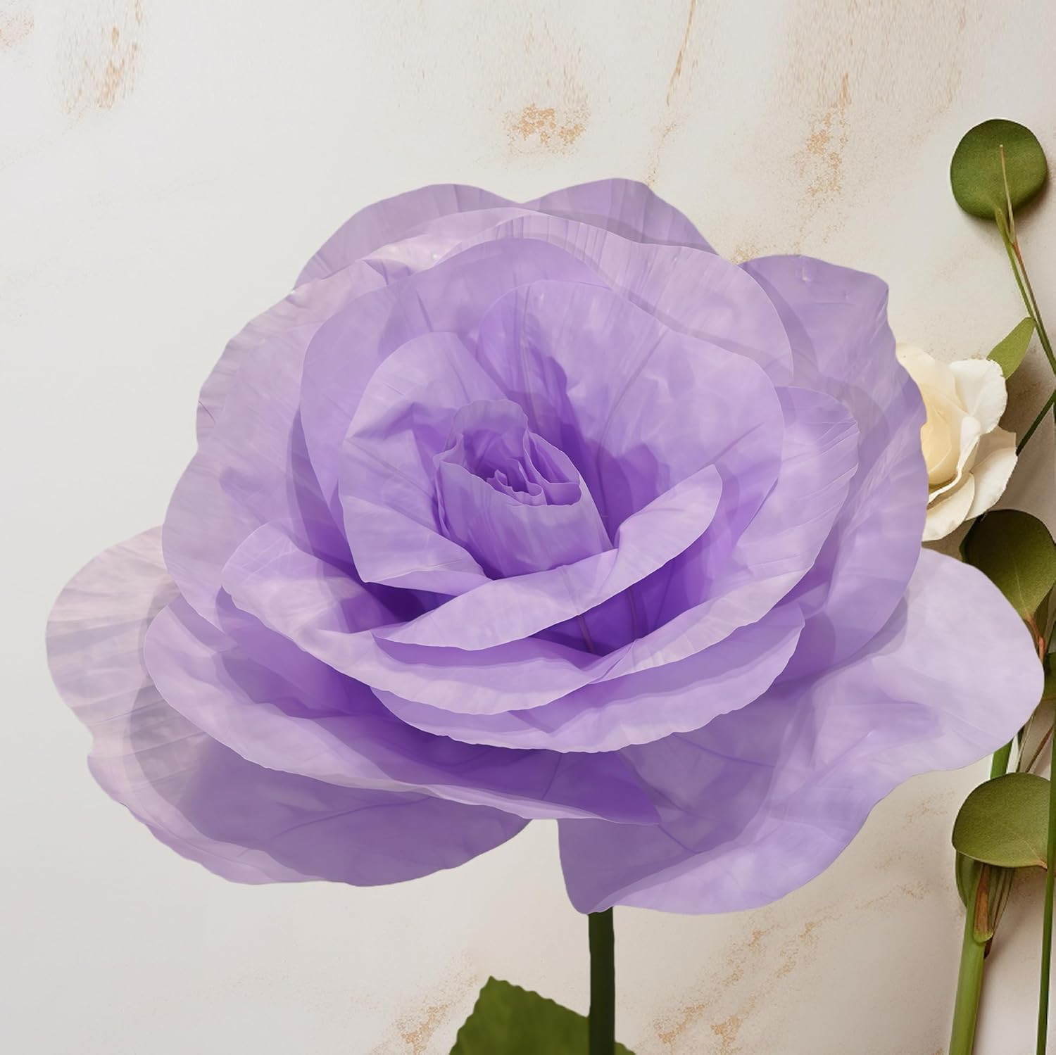 Large Purple Artificial Rose Decor for Weddings, Events, & Home Styling