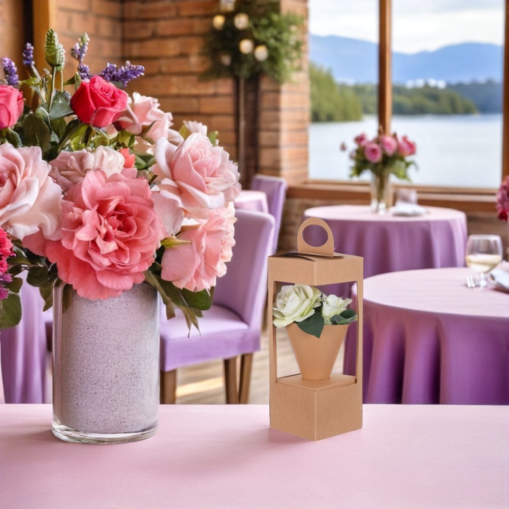 10 Pcs Flower Basket with Handle Floral Arrangement Container Paper for Flowers